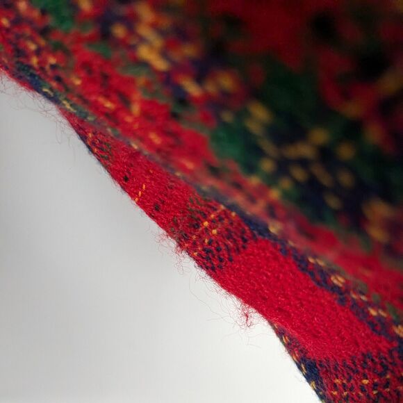 Vintage Talbots Blazer Jacket Plaid Velvet Tartan Holiday Christmas Wool Red 12 - Picture 10 of 13